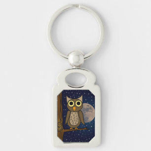 Cute Woodland Bird Artwork Key Ring