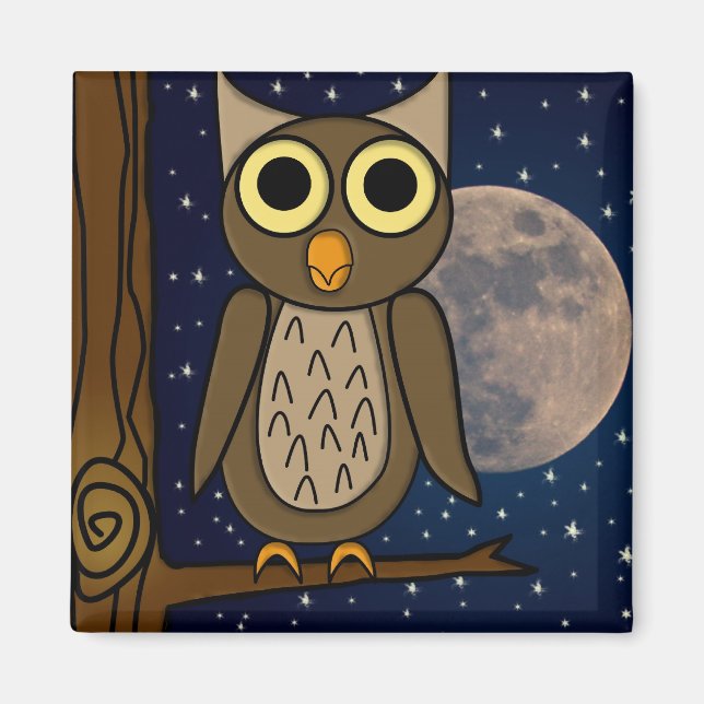 Cute Woodland Bird Artwork Magnet (Front)