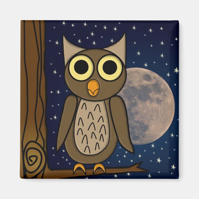 Cute Woodland Bird Artwork Magnet (Front)