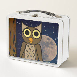 Cute Woodland Bird Artwork Metal Lunch Box