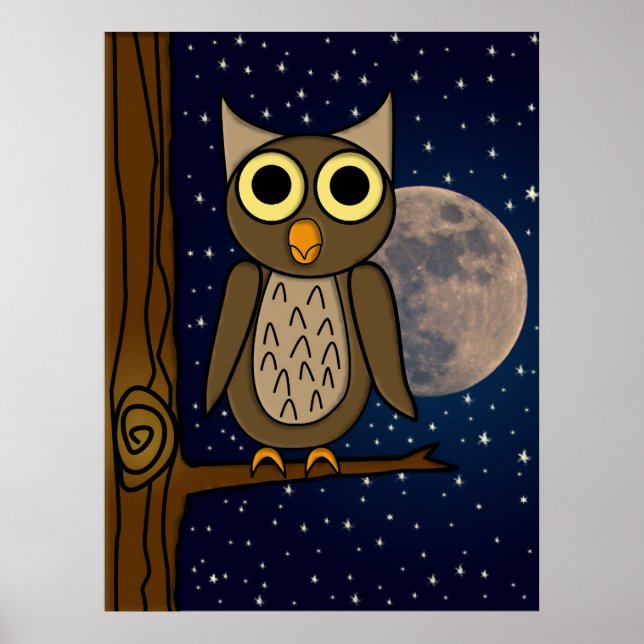 Cute Woodland Bird Artwork Poster (Front)