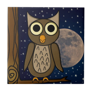 Cute Woodland Bird Artwork Tile