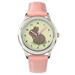 Cute Woodland Bunny in Clover (right hand) Watch