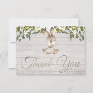 Cute Woodland Bunny Rabbit Baby Shower Thank You