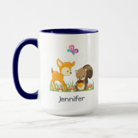 Cute Woodland Creatures Cartoon Illustration