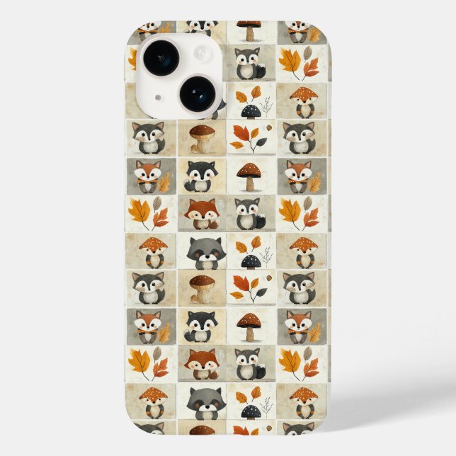 Cute Woodland Critters Pattern: Adorable Animals Case-Mate iPhone Case (Back)