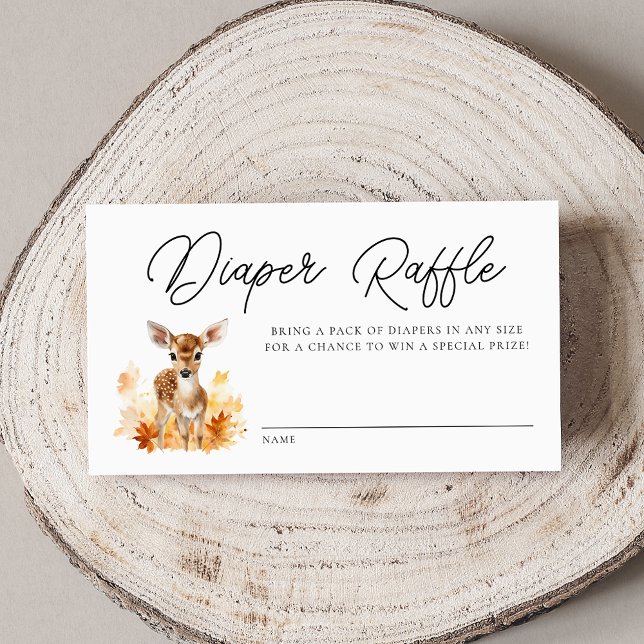 Cute Woodland Deer Baby Shower Diaper Raffle Enclosure Card (Creator Uploaded)