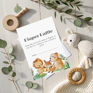 Cute Woodland Diaper Raffle Request Enclosure Card