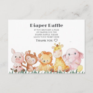Cute Woodland Diaper Raffle Request Enclosure Card