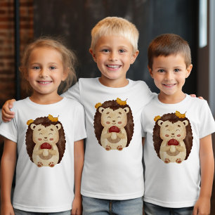 Cute Woodland Fall Hedgehog Kids T-Shirt Waterco