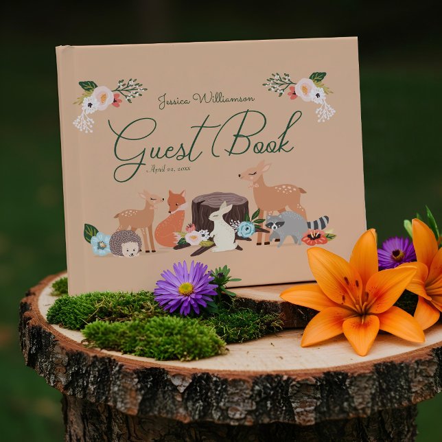 Cute Woodland Forest Animals Baby Shower Guest Book (Cute Woodland Forest Animals Baby Shower Guest Book)