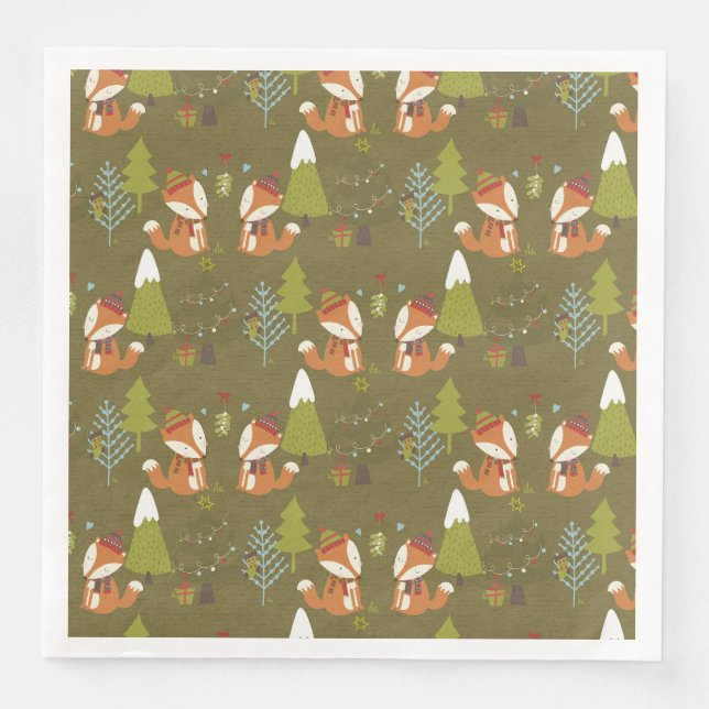 Cute Woodland Forest Napkin (Front)
