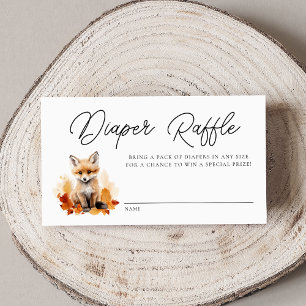 Cute Woodland Fox Baby Shower Diaper Raffle Enclosure Card