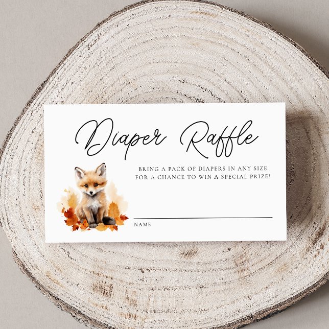 Cute Woodland Fox Baby Shower Diaper Raffle Enclosure Card (Creator Uploaded)