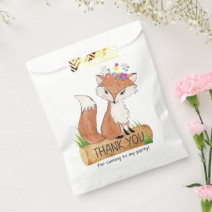 Cute Woodland Fox Birthday Thank You Favour Bag