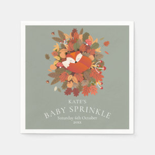 Cute Woodland Fox Cub Baby Sprinkle / Shower Napkin