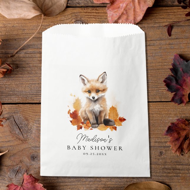 Cute Woodland Fox Fall Baby Shower Favour Bags (Creator Uploaded)