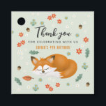 Cute Woodland Fox Kids Birthday Thank You Favour Tags<br><div class="desc">This cute girls Birthday Favour tag design features a unique sleeping fox design with fall leaves and flowers. The tag provides areas for you to add a name and age, and your own message in a minimalist script. Perfect for any fox lover's birthday, great for a 4th birthday, but fully...</div>