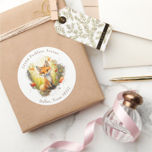 Cute Woodland Fox Return Address Envelope Seal