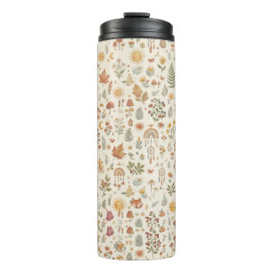 Cute Woodland Fox Sun Rainbow Seamless Pattern Thermal Tumbler