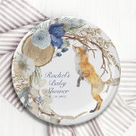 Cute Woodland Fox Watercolor Floral Baby Shower Paper Plate<br><div class="desc">Cute Woodland Fox Watercolor Floral Baby Shower Paper Party Plates features a fox surrounded by Boho feathers and flowers. Personalise by editing the text in the text boxes provided. Designed by ©Evco Studio www.zazzle.com/store/evcostudio</div>