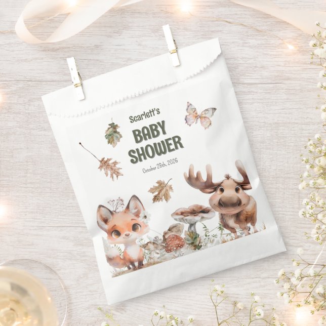 Cute Woodland Friends Baby Shower Favour Bags (Clipped)