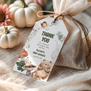 Cute Woodland Friends Baby Shower Favour Gift Tags