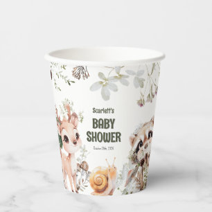 Cute Woodland Friends Baby Shower Paper Cups