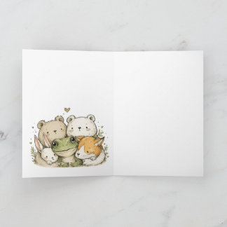 Cute Woodland Friends Birthday Card | Adorable Fro
