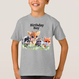 Cute Woodland friends fox skunk racoon deer T-Shirt