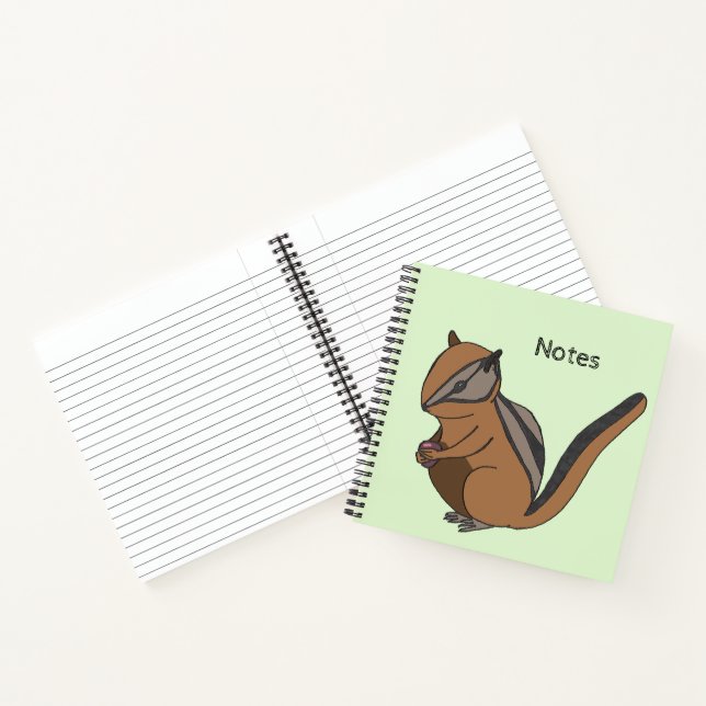 Cute Woodland Illustration Squirrel Chipmunk Notebook (Inside)
