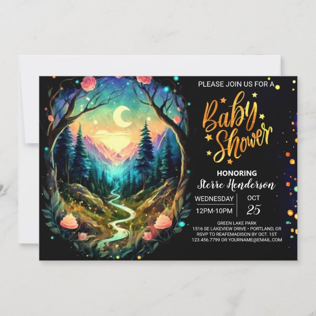  Cute Woodland Magic Adventure Baby Shower Invitation (Front)