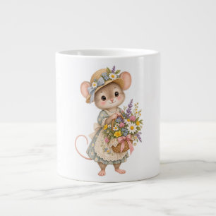 Cute Woodland Mouse – European Cottage Garden Illu Large Coffee Mug