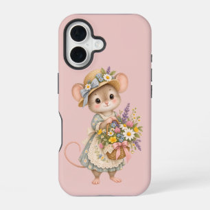 Cute Woodland Mouse – European Cottage iPhone 16 Case