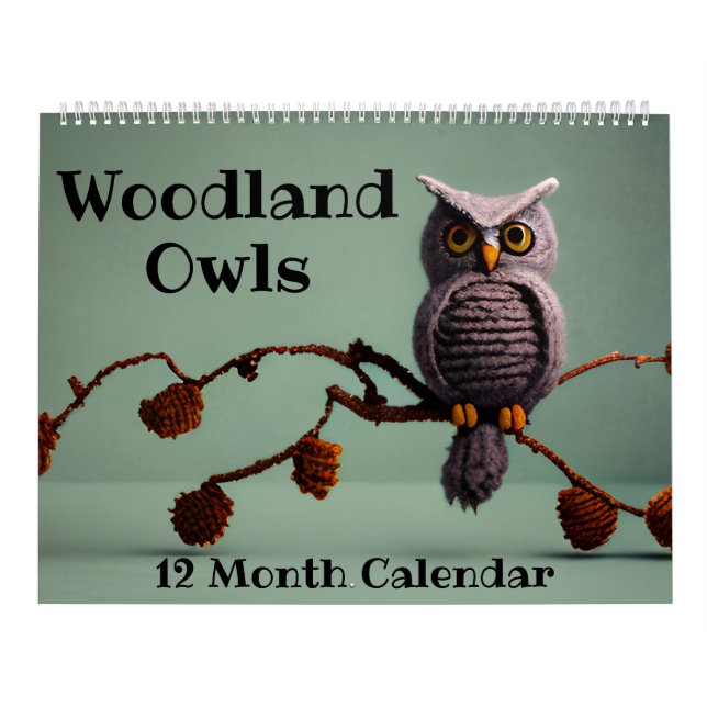 Cute Woodland Owls Baby Shower Child Nursery Decor Calendar (Cover)
