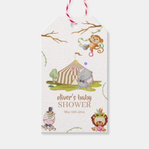 Cute Woodland Safari Animal Circus Baby Shower  Gift Tags
