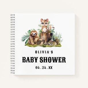 Cute Woodland Safari Animal Gift List Notebook