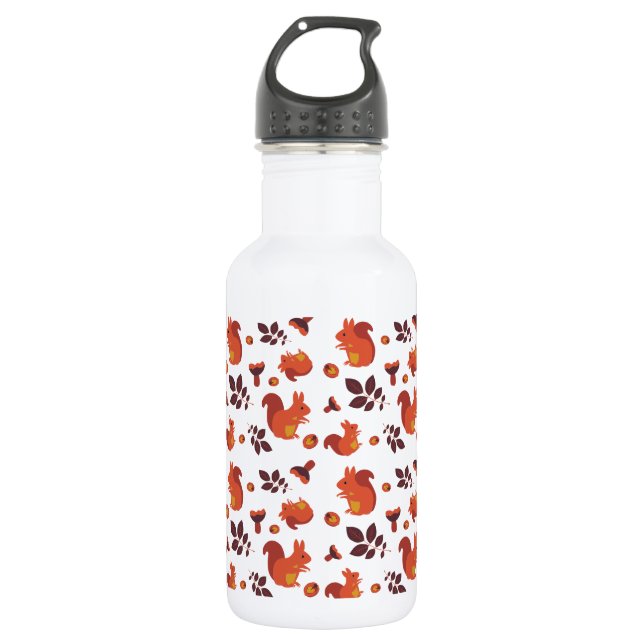 Cute Woodland Squirrel Autumn Pattern 532 Ml Water Bottle (Front)