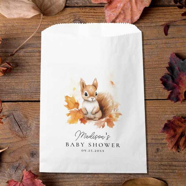 Cute Woodland Squirrel Fall Baby Shower Favour Bags (Creator Uploaded)