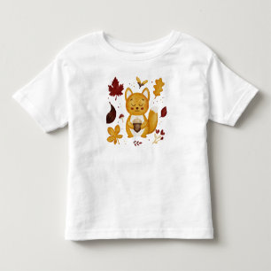 Cute Woodland Squirrel with Acorn Watercolor Toddler T-Shirt
