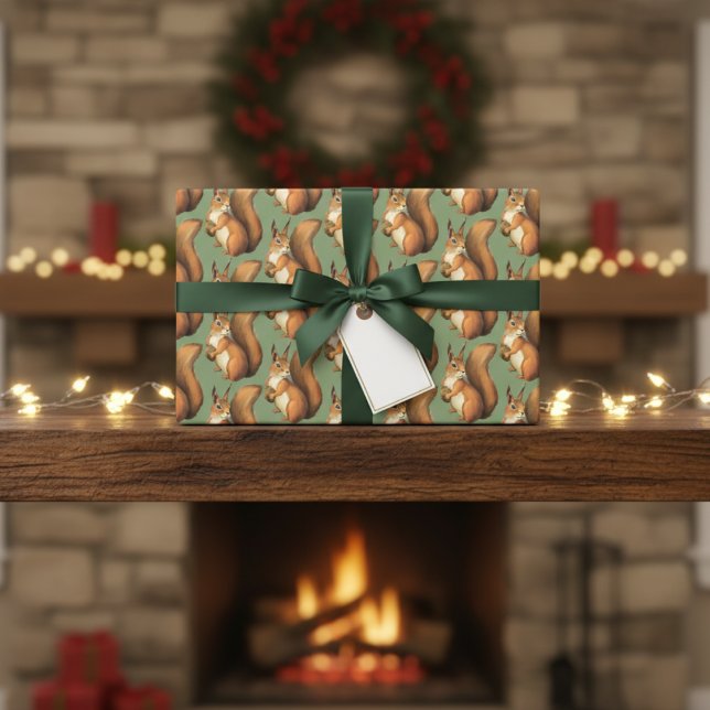 Cute Woodland Squirrel Wrapping Paper (Cute Woodland Squirrel Wrapping Paper)