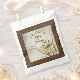 Cute Woodland Teddy Bear Boy Baby Shower  Favour Bags