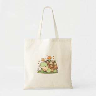 Cute Woodland Turtle Cottagecore Kawaii Design Tote Bag