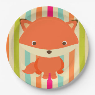 Cute Woodlands Creature Fox Party Plate