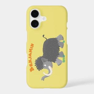 Cute woolly mammoth cartoon illustration