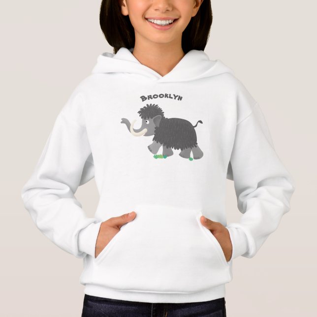 Cute woolly mammoth cartoon illustration (Front)