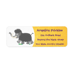 Cute woolly mammoth cartoon illustration