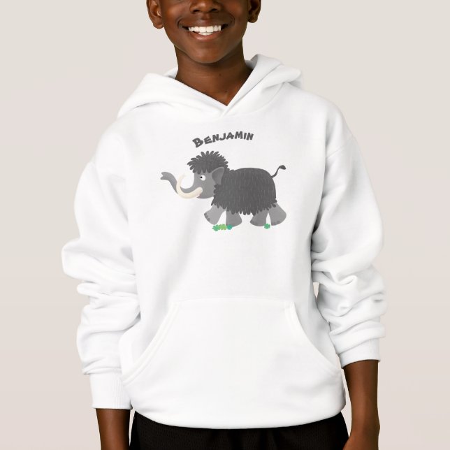 Cute woolly mammoth cartoon illustration (Front)