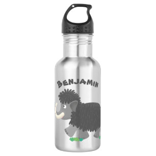 Cute woolly mammoth cartoon illustration 532 ml water bottle