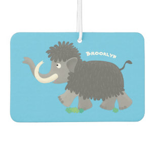 Cute woolly mammoth cartoon illustration car air freshener